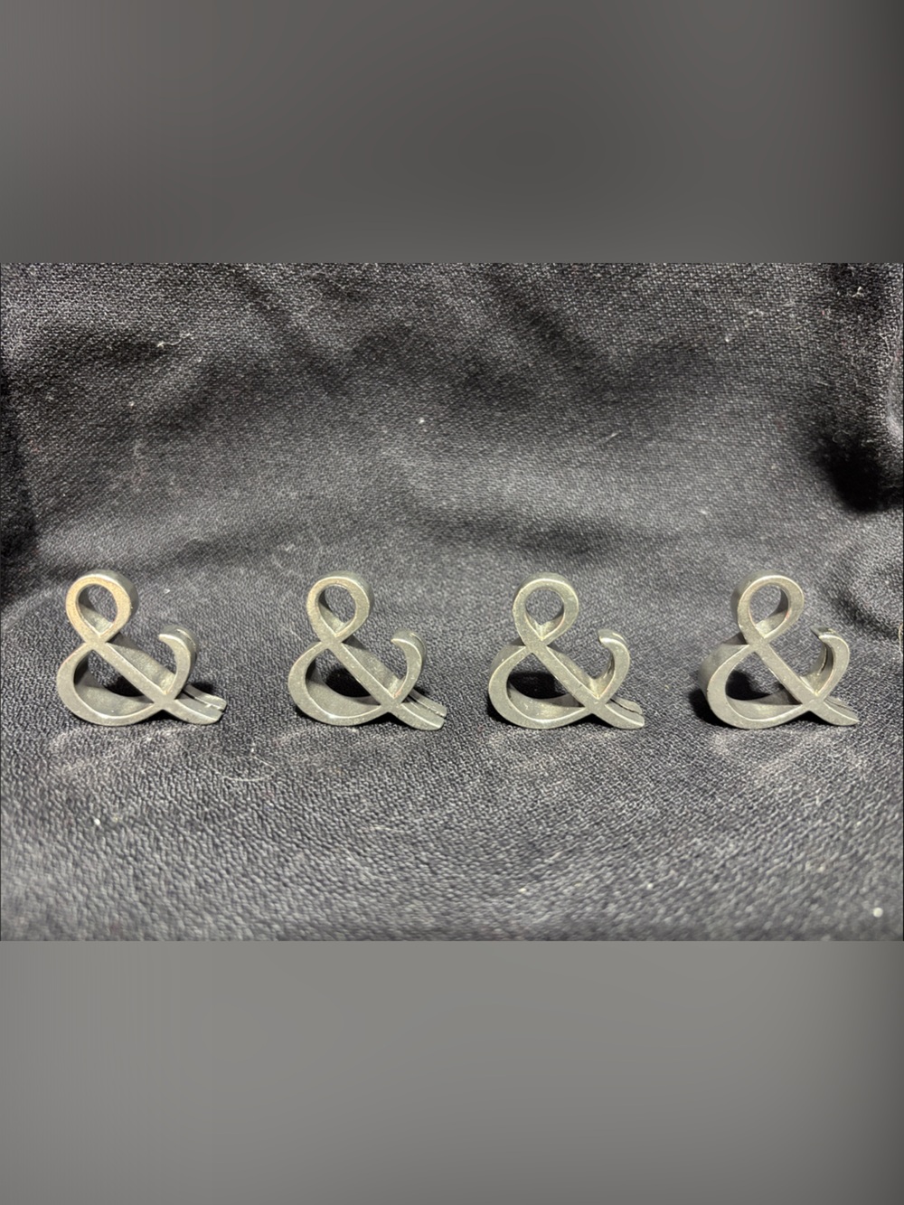 Mary & Martha Set of 4 Silver Ampersand Placecard Holder